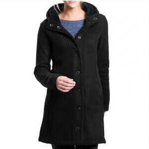 KUHL Spyrit long black fleece sweater jacket, XS.
